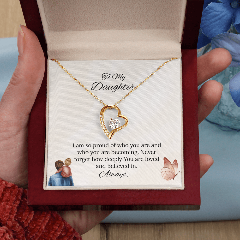 Father-Daughter - To My Daughter Forever Love Necklace in Luxury and Black & White Standard Box