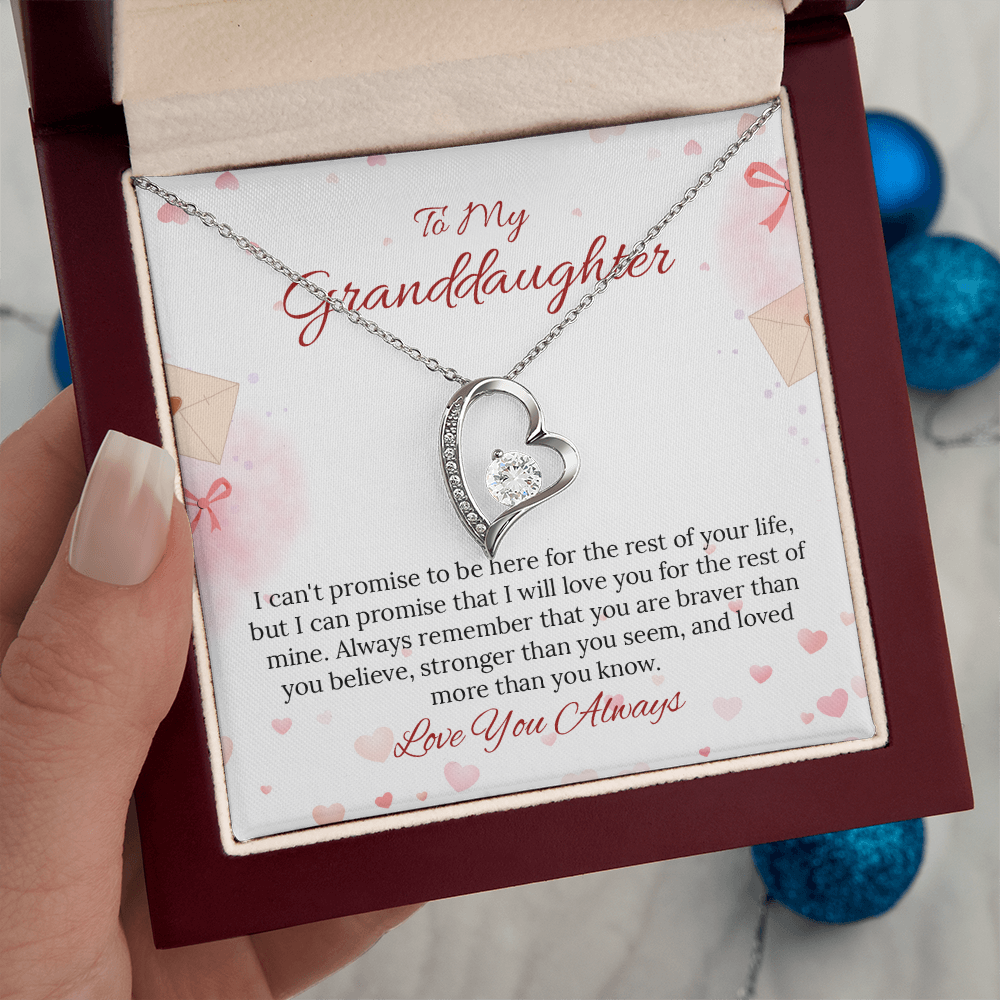 To My Granddaughter Forever Love Necklace in Luxury and Black & White Standard Box