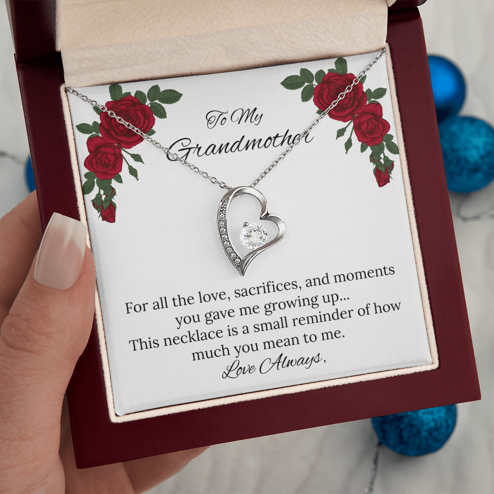 To My Grandmother Necklace – Forever Love Gift for Grandma | Mother's Day Jewelry