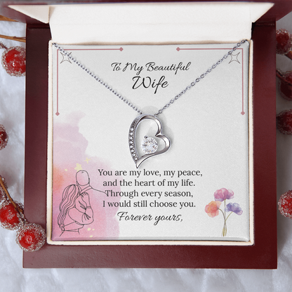To My Wife Forever Love Necklace in Luxury or Standard Black & White Box