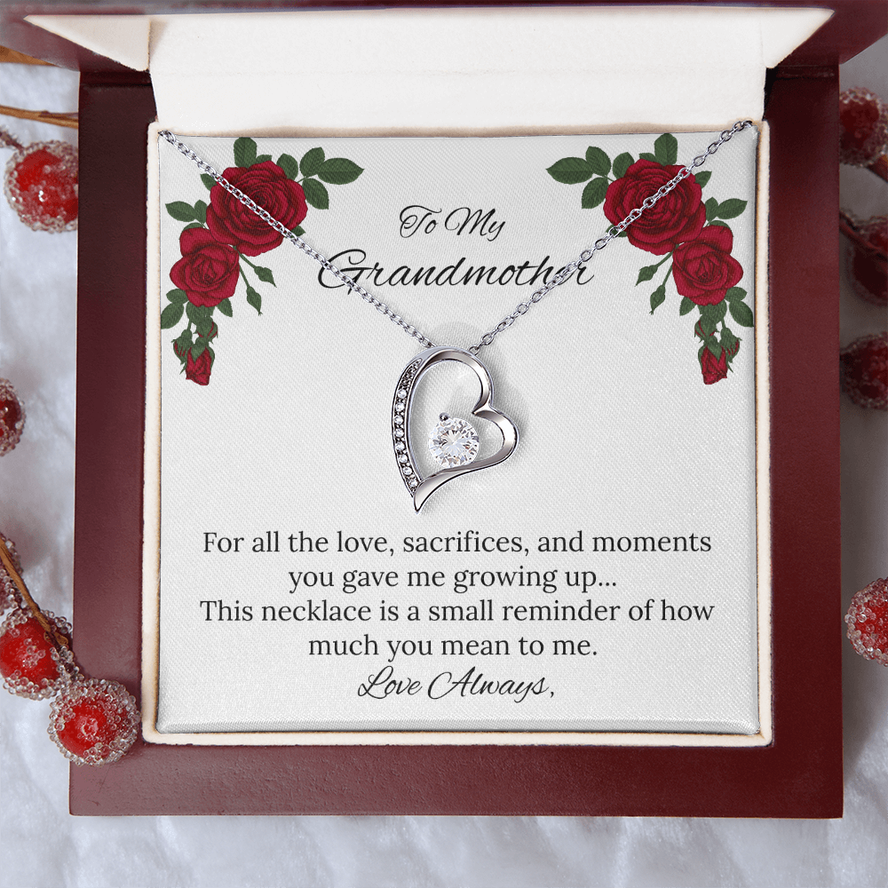 To My Grandmother Necklace – Forever Love Gift for Grandma | Mother's Day Jewelry
