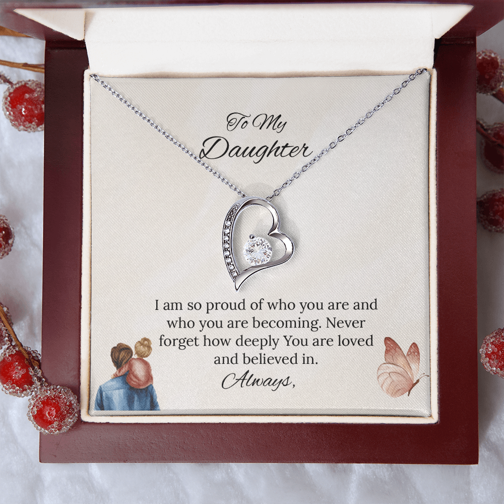 Father-Daughter - To My Daughter Forever Love Necklace in Luxury and Black & White Standard Box