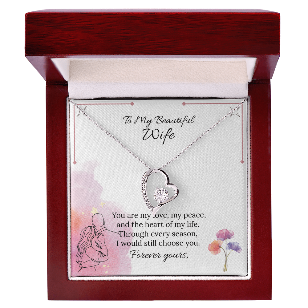 To My Wife Forever Love Necklace in Luxury or Standard Black & White Box