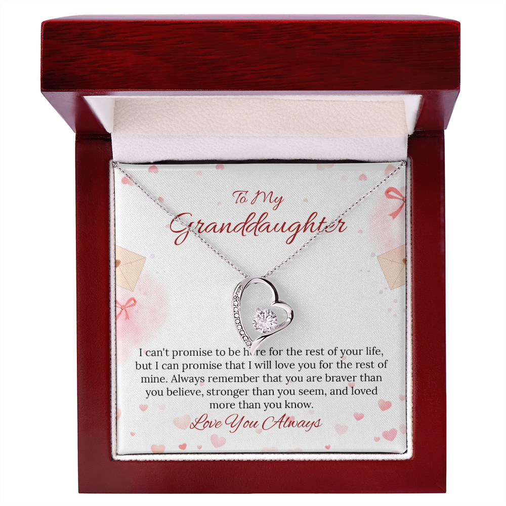To My Granddaughter Forever Love Necklace in Luxury and Black & White Standard Box