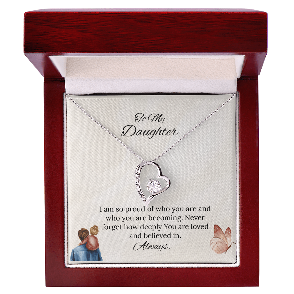 Father-Daughter - To My Daughter Forever Love Necklace in Luxury and Black & White Standard Box