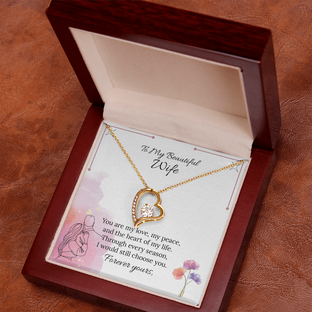 To My Wife Forever Love Necklace in Luxury or Standard Black & White Box