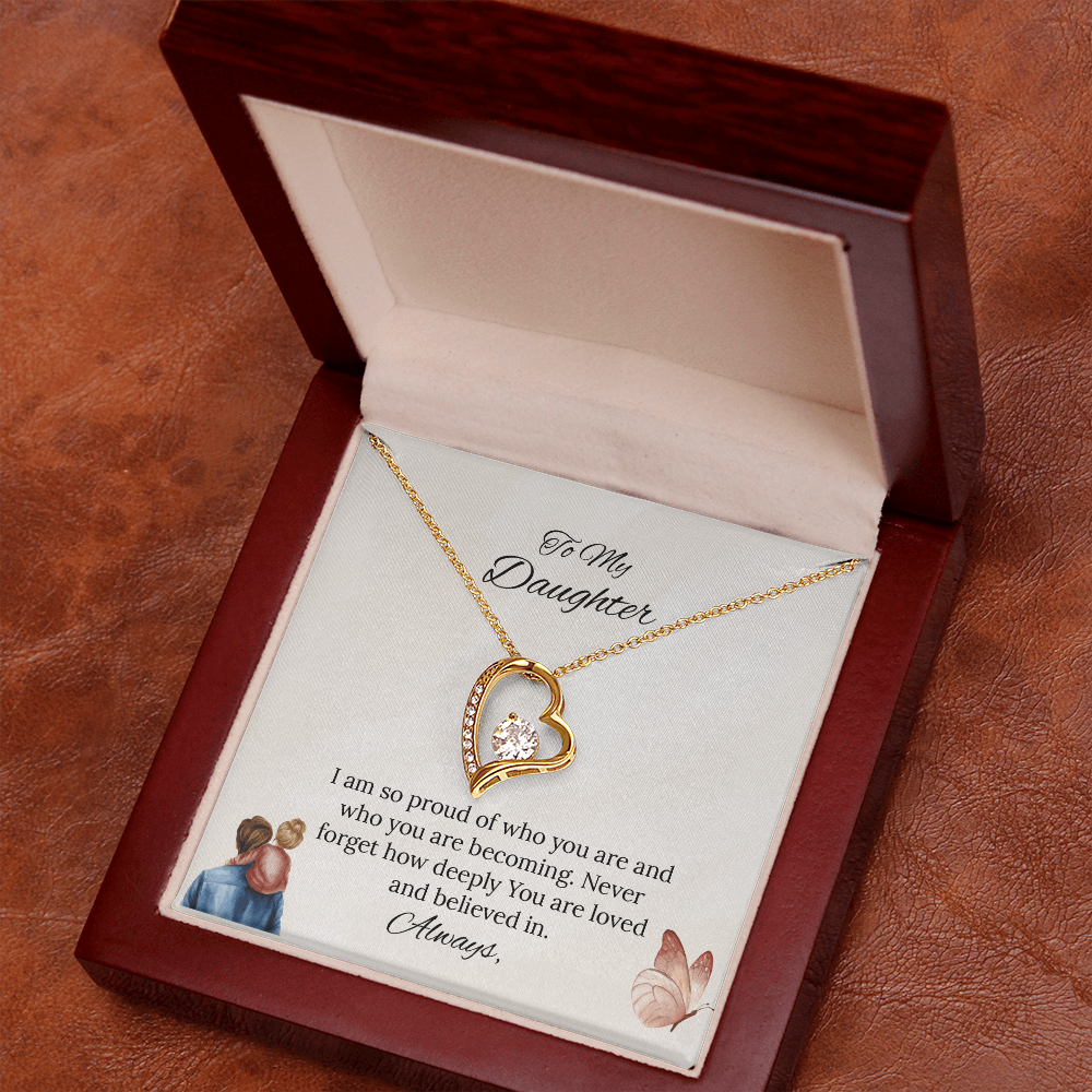 Father-Daughter - To My Daughter Forever Love Necklace in Luxury and Black & White Standard Box