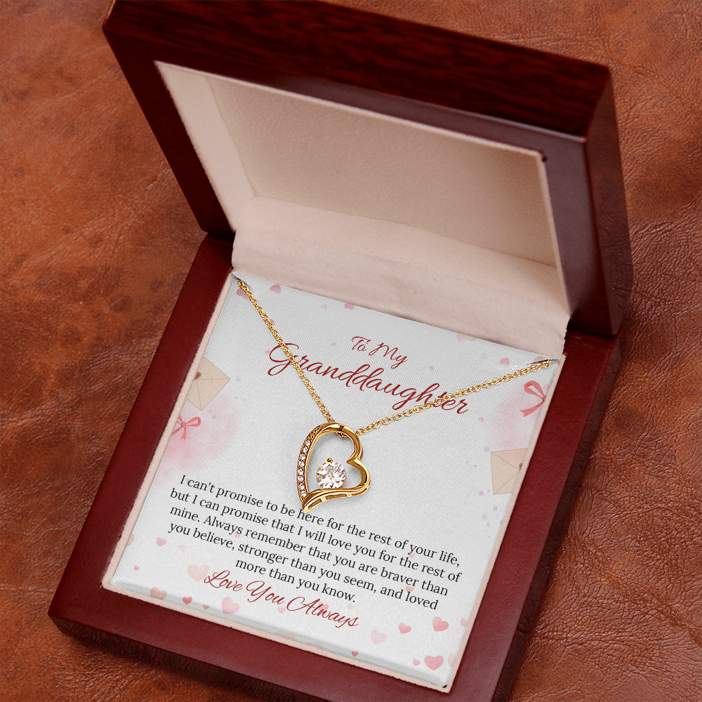 To My Granddaughter Forever Love Necklace in Luxury and Black & White Standard Box