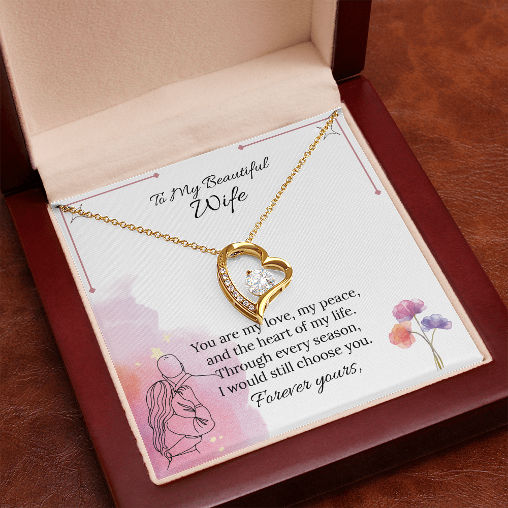 To My Wife Forever Love Necklace in Luxury or Standard Black & White Box