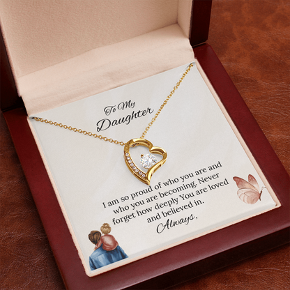 Father-Daughter - To My Daughter Forever Love Necklace in Luxury and Black & White Standard Box