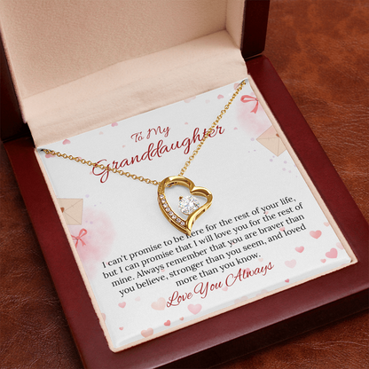 To My Granddaughter Forever Love Necklace in Luxury and Black & White Standard Box