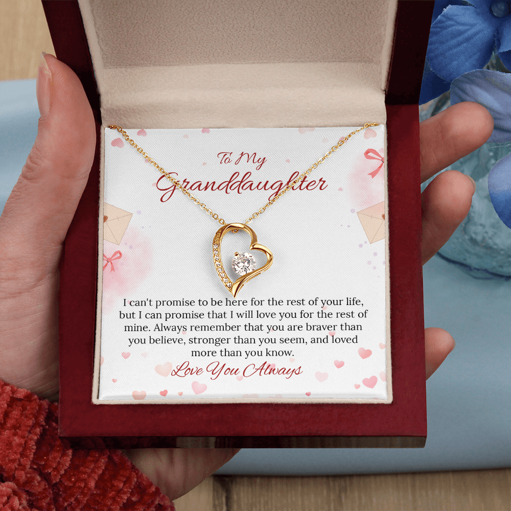 To My Granddaughter Forever Love Necklace in Luxury and Black & White Standard Box