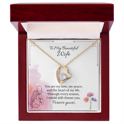 To My Wife Forever Love Necklace in Luxury or Standard Black & White Box