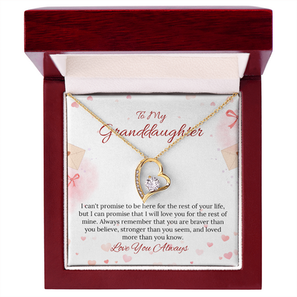 To My Granddaughter Forever Love Necklace in Luxury and Black & White Standard Box