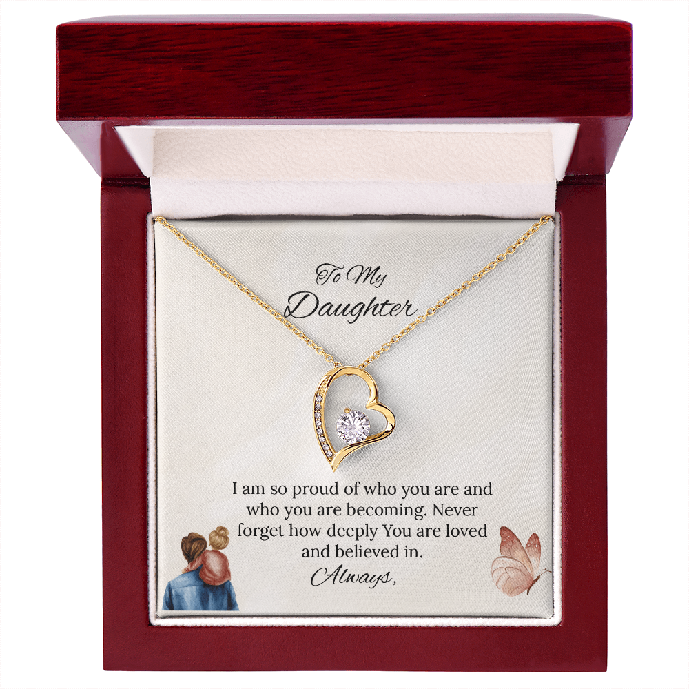 Father-Daughter - To My Daughter Forever Love Necklace in Luxury and Black & White Standard Box