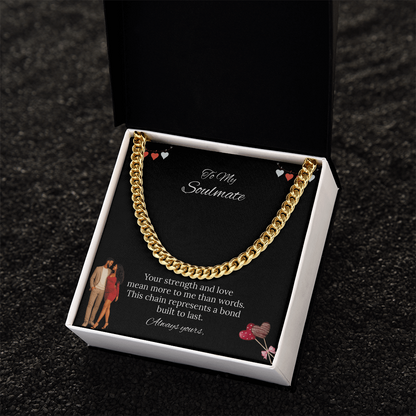 Africa American - To My Soulmate Cuban Link Chain (Stainless Steel and Yellow Gold)