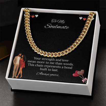 Africa American - To My Soulmate Cuban Link Chain (Stainless Steel and Yellow Gold)