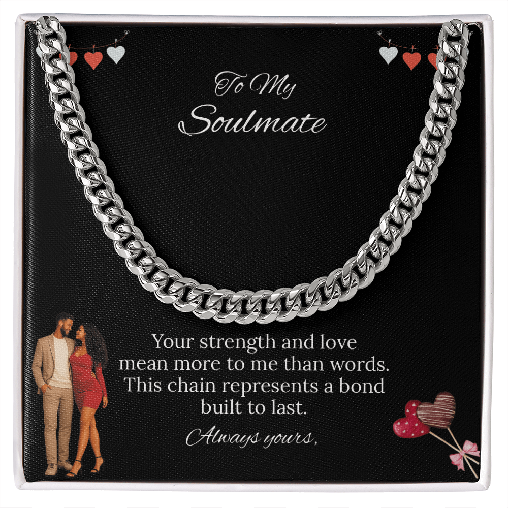 Africa American - To My Soulmate Cuban Link Chain (Stainless Steel and Yellow Gold)