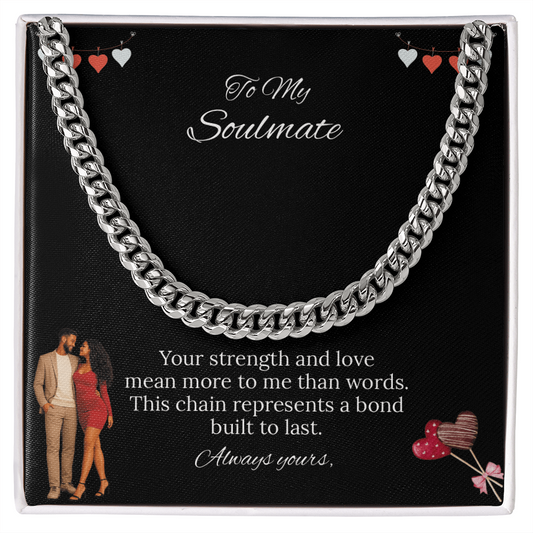Africa American - To My Soulmate Cuban Link Chain (Stainless Steel and Yellow Gold)