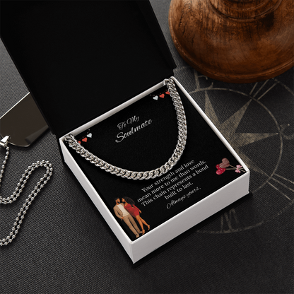 Africa American - To My Soulmate Cuban Link Chain (Stainless Steel and Yellow Gold)