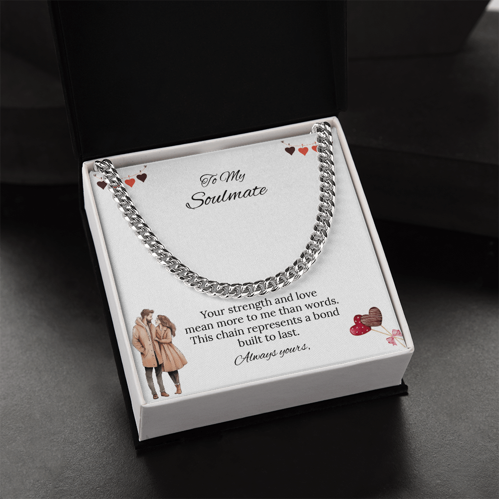 To My Soulmate Cuban Link Chain (Stainless Steel and Yellow Gold)