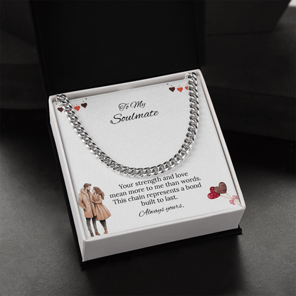 To My Soulmate Cuban Link Chain (Stainless Steel and Yellow Gold)