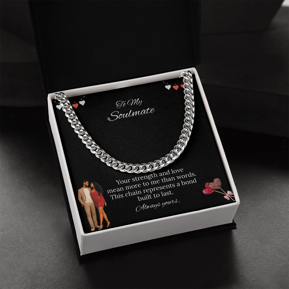 Africa American - To My Soulmate Cuban Link Chain (Stainless Steel and Yellow Gold)