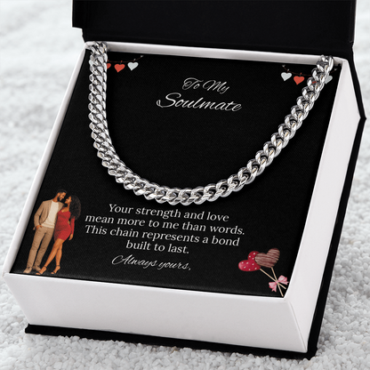 Africa American - To My Soulmate Cuban Link Chain (Stainless Steel and Yellow Gold)