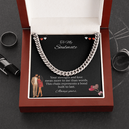 Africa American - To My Soulmate Cuban Link Chain (Stainless Steel and Yellow Gold)
