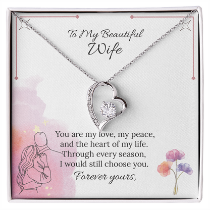 To My Wife Forever Love Necklace in Luxury or Standard Black & White Box