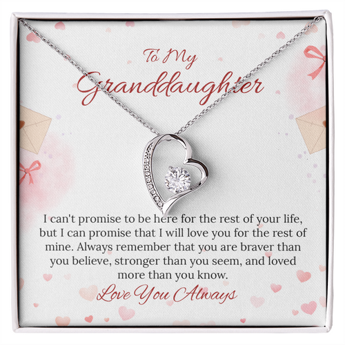 To My Granddaughter Forever Love Necklace in Luxury and Black & White Standard Box