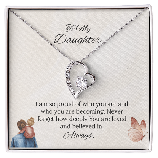 Father-Daughter - To My Daughter Forever Love Necklace in Luxury and Black & White Standard Box