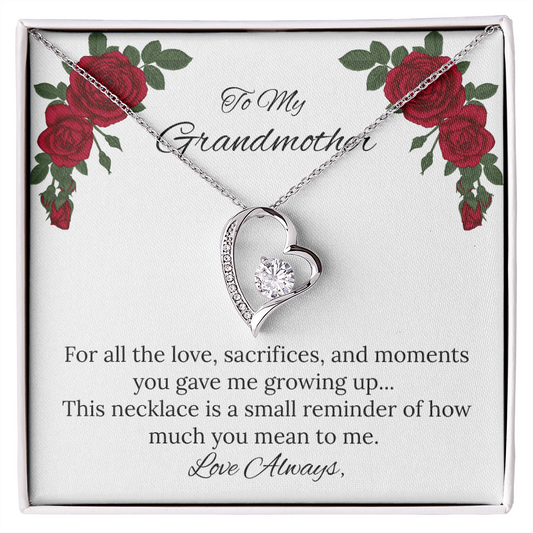 To My Grandmother Necklace – Forever Love Gift for Grandma | Mother's Day Jewelry