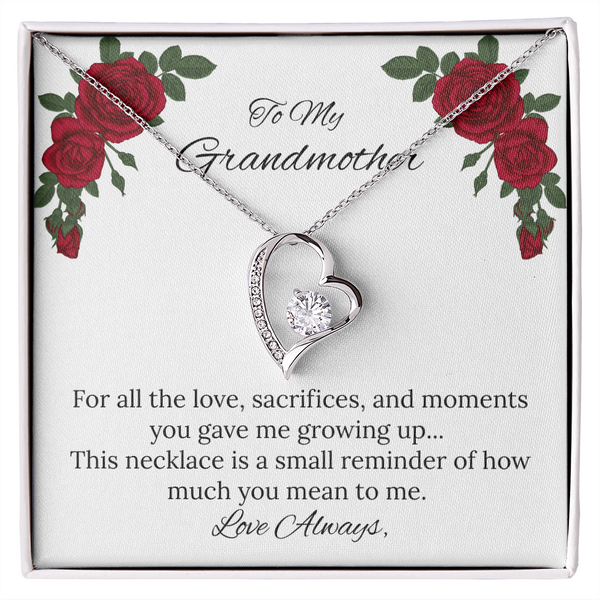 To My Grandmother Necklace – Forever Love Gift for Grandma | Mother's Day Jewelry