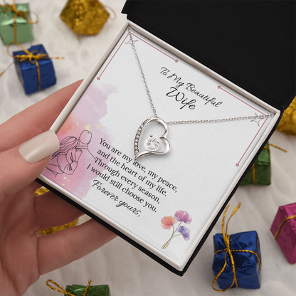 To My Wife Forever Love Necklace in Luxury or Standard Black & White Box