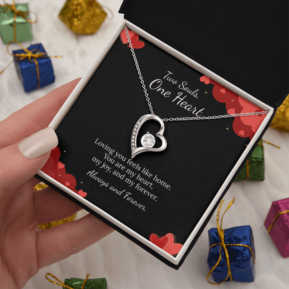 To My Soulmate Forever Love Necklace in Luxury or Standard Black & White Box