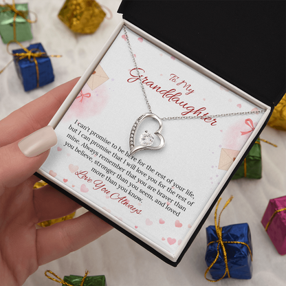 To My Granddaughter Forever Love Necklace in Luxury and Black & White Standard Box