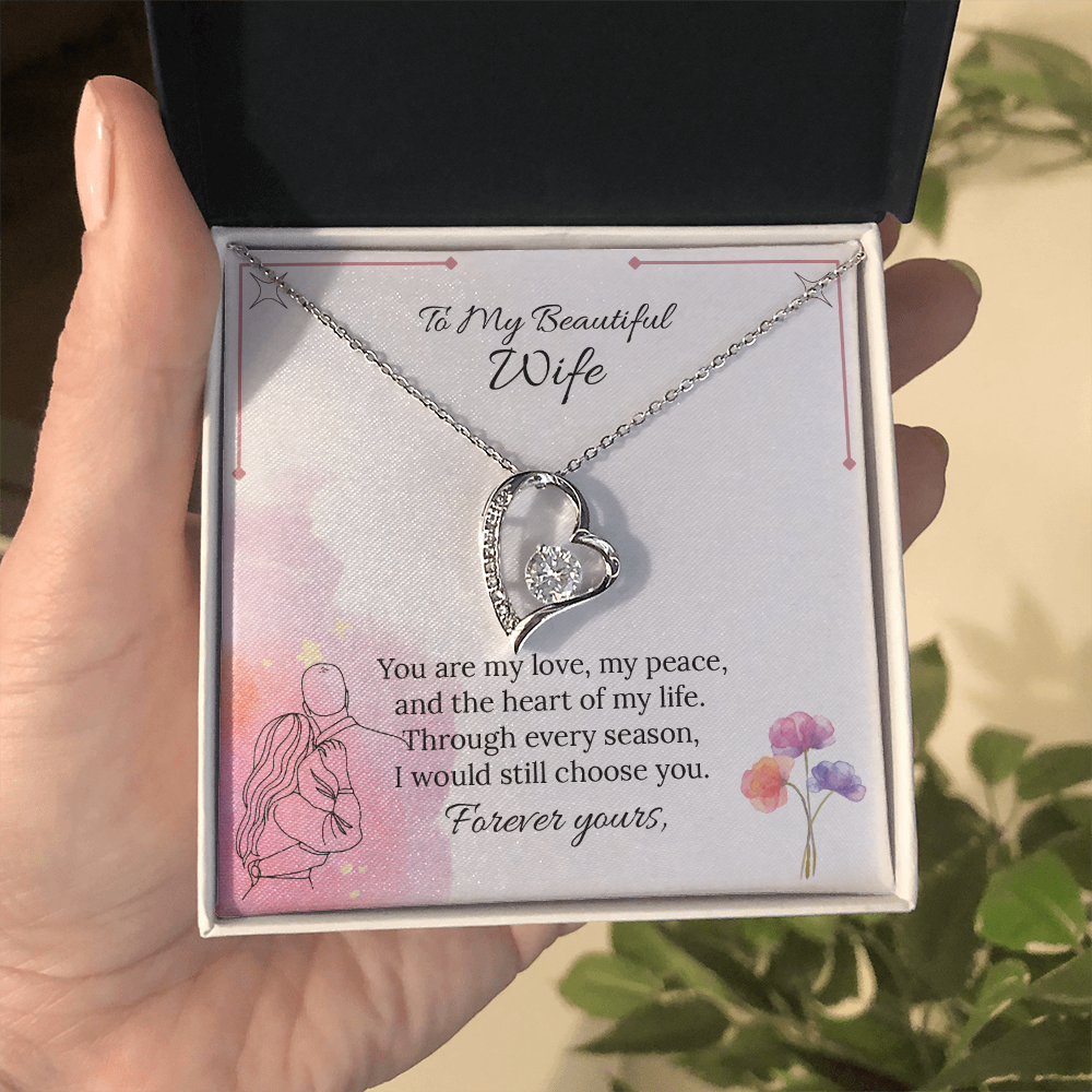 To My Wife Forever Love Necklace in Luxury or Standard Black & White Box