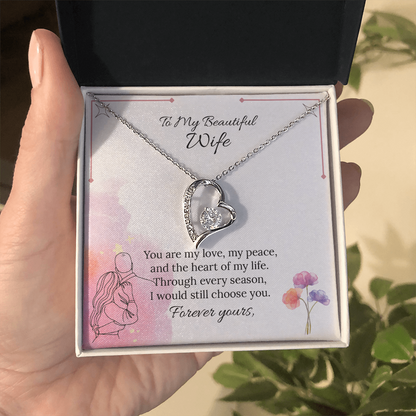 To My Wife Forever Love Necklace in Luxury or Standard Black & White Box