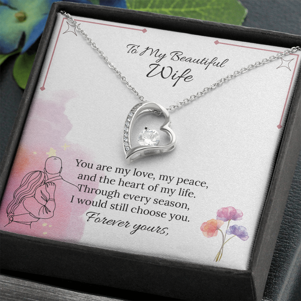 To My Wife Forever Love Necklace in Luxury or Standard Black & White Box
