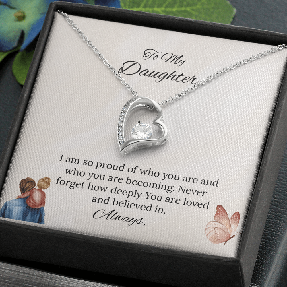 Father-Daughter - To My Daughter Forever Love Necklace in Luxury and Black & White Standard Box