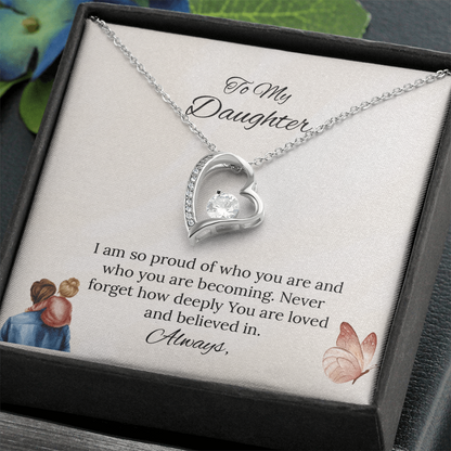 Father-Daughter - To My Daughter Forever Love Necklace in Luxury and Black & White Standard Box