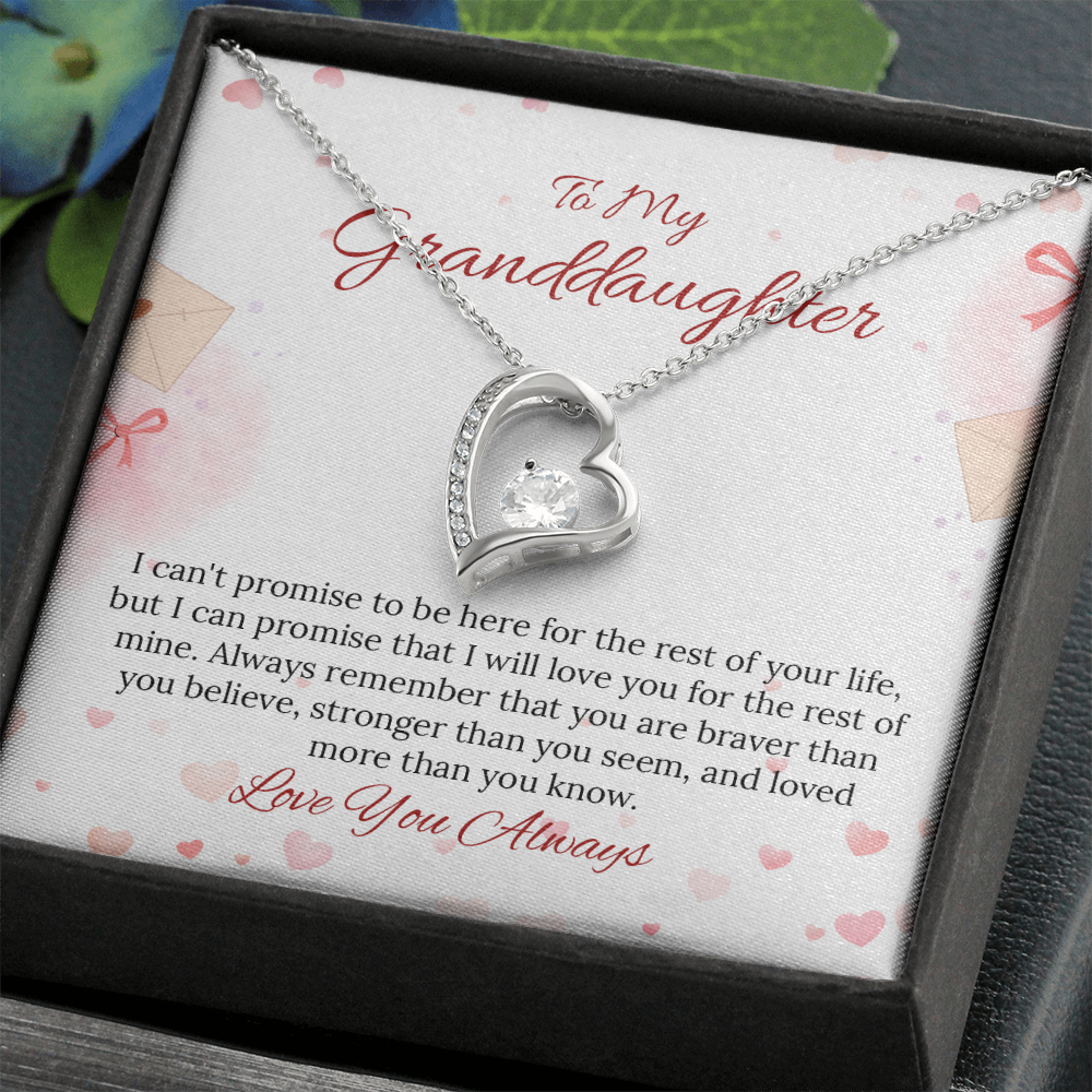 To My Granddaughter Forever Love Necklace in Luxury and Black & White Standard Box