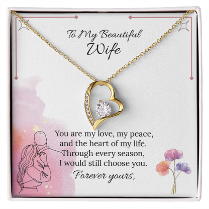To My Wife Forever Love Necklace in Luxury or Standard Black & White Box