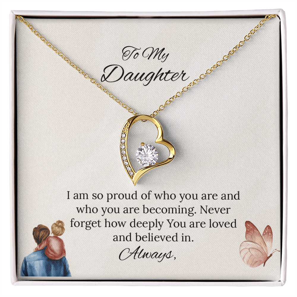 Father-Daughter - To My Daughter Forever Love Necklace in Luxury and Black & White Standard Box