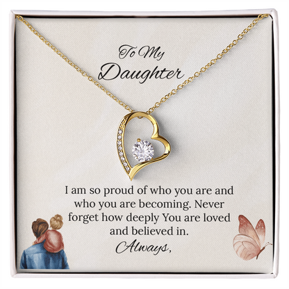 Father-Daughter - To My Daughter Forever Love Necklace in Luxury and Black & White Standard Box