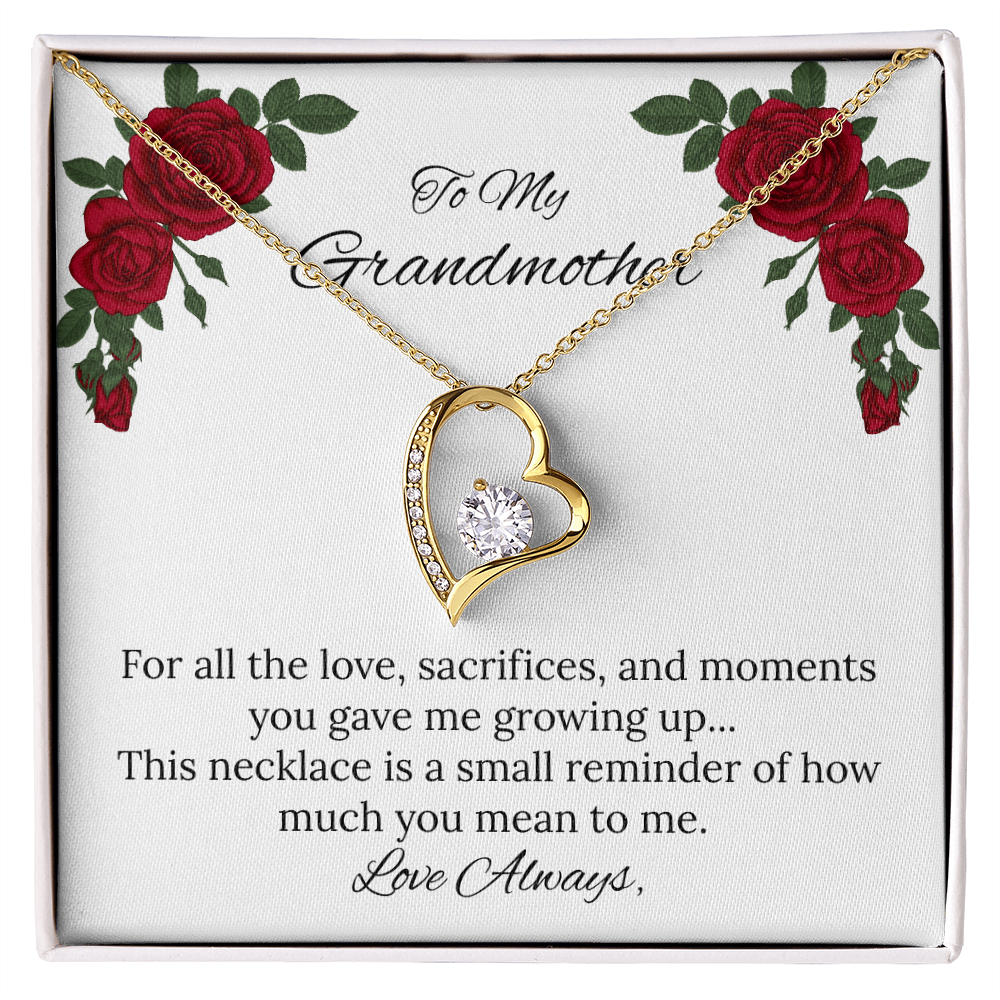 To My Grandmother Necklace – Forever Love Gift for Grandma | Mother's Day Jewelry