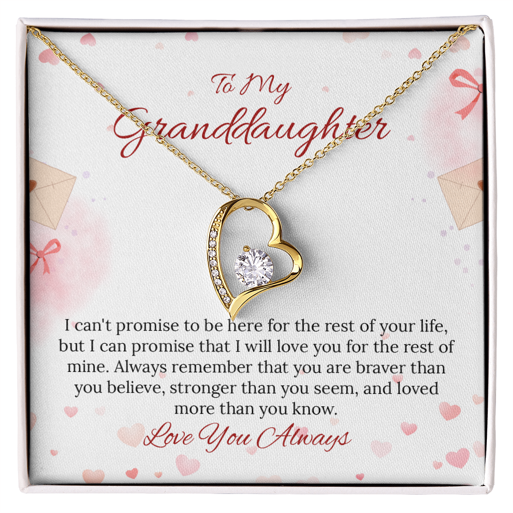 To My Granddaughter Forever Love Necklace in Luxury and Black & White Standard Box