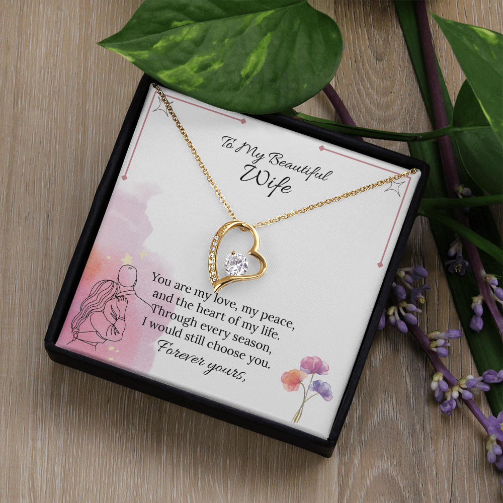 To My Wife Forever Love Necklace in Luxury or Standard Black & White Box