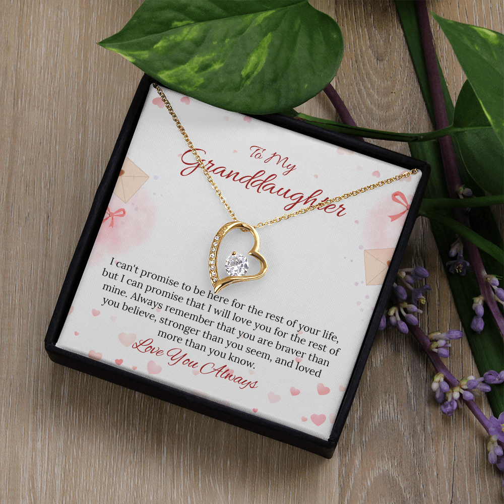 To My Granddaughter Forever Love Necklace in Luxury and Black & White Standard Box